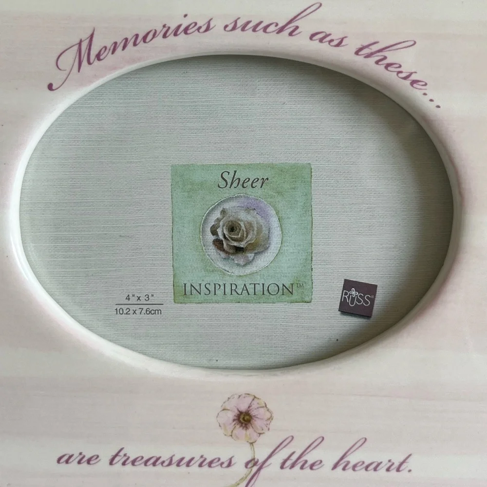 Russ Berrie Sheer Inspiration Memories Hand Painted Ceramic Photo Frame